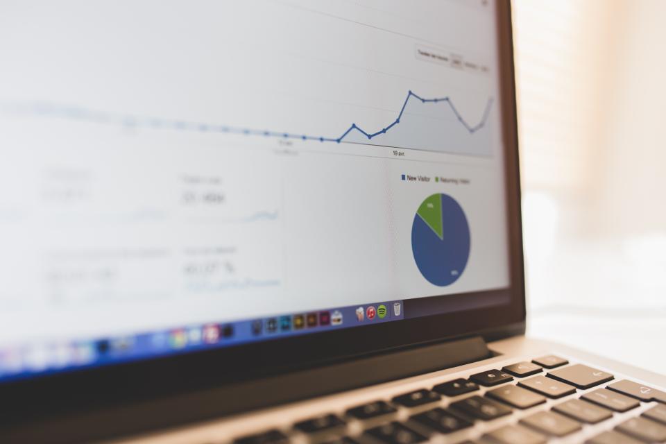 Analytics dashboard on laptop